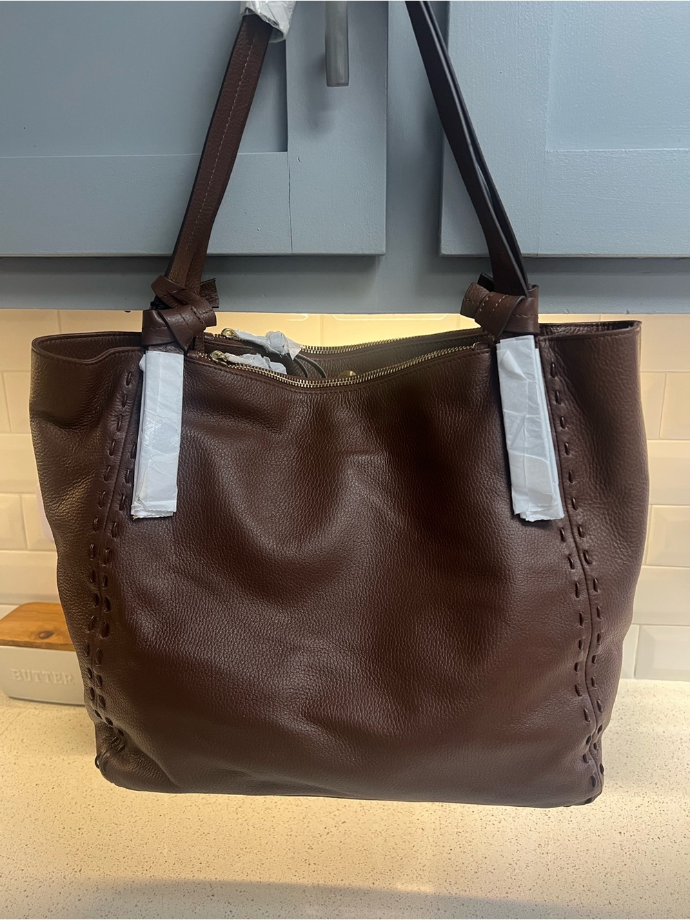 New With Tags Women's Brown Lodis Leather Tote Bag